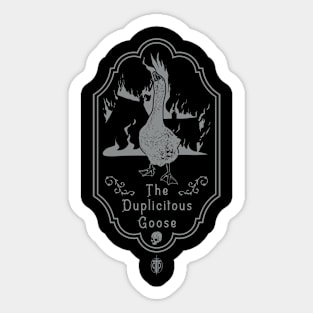 The Duplicitous Goose Tavern Sign - Silver Variant Sticker